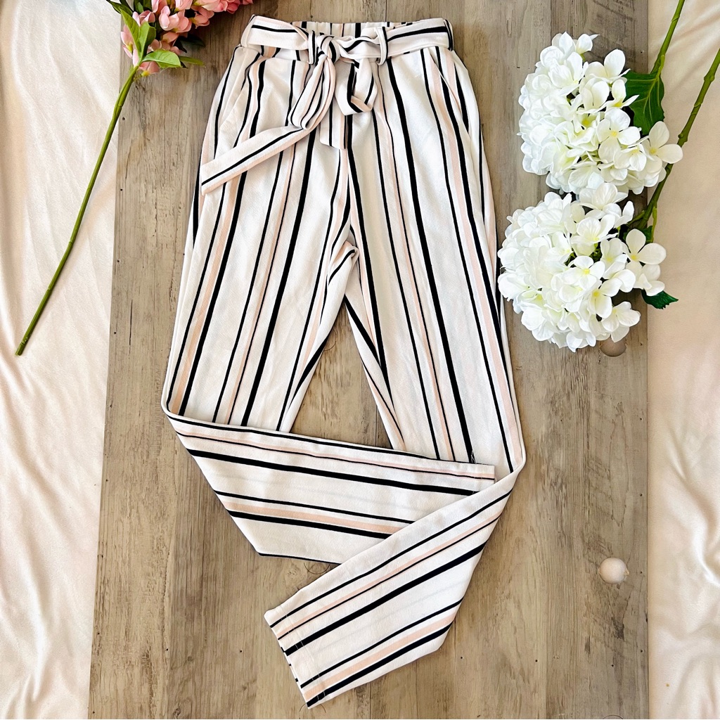 Striped Paperbag Pants